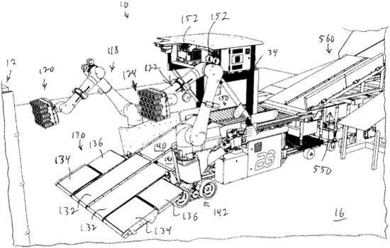Conveyor layout patent illustration