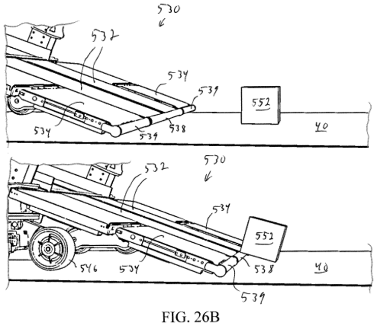 Package scooping patent illustration