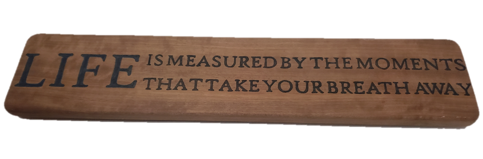 Carved wood quote plaque