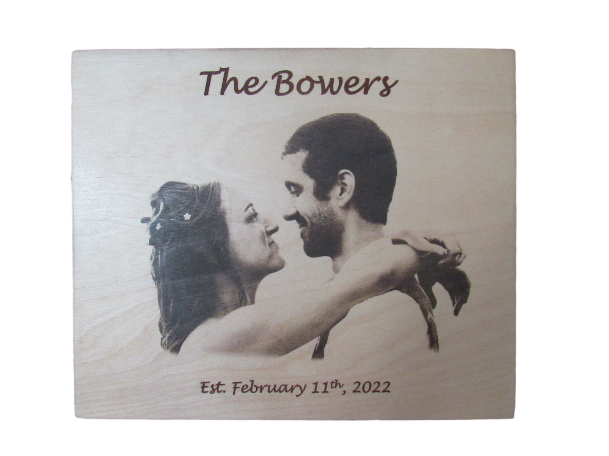 The Bowers laser engraved plaque